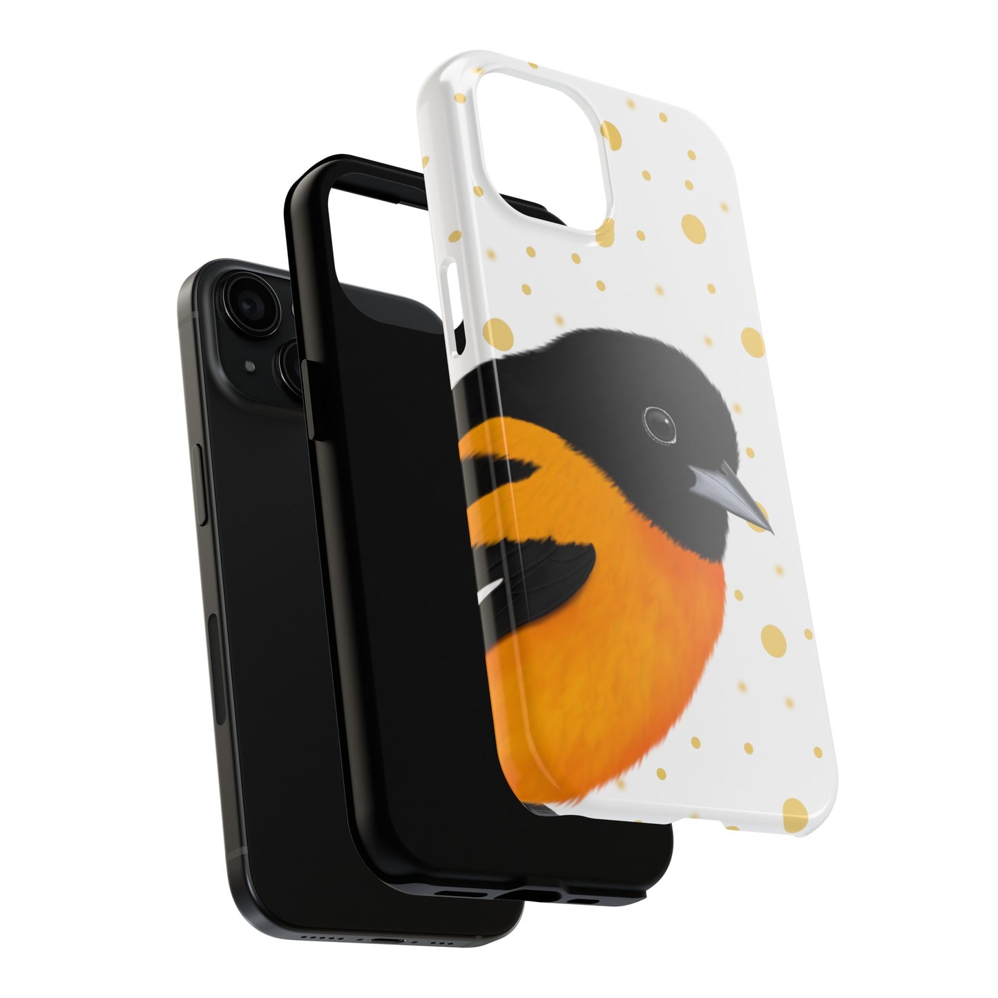 Baltimore Oriole Bird Art Tough Phone Case White