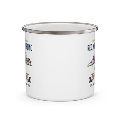 Red, White & Birding Vintage Enamel Camp Mug | 250th Anniversary