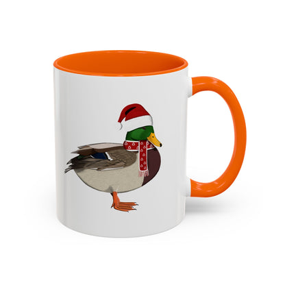 サンタクロースのマガモを象った陶器製バードコーヒーマグ – バードウォッチャーへのカスタムギフト