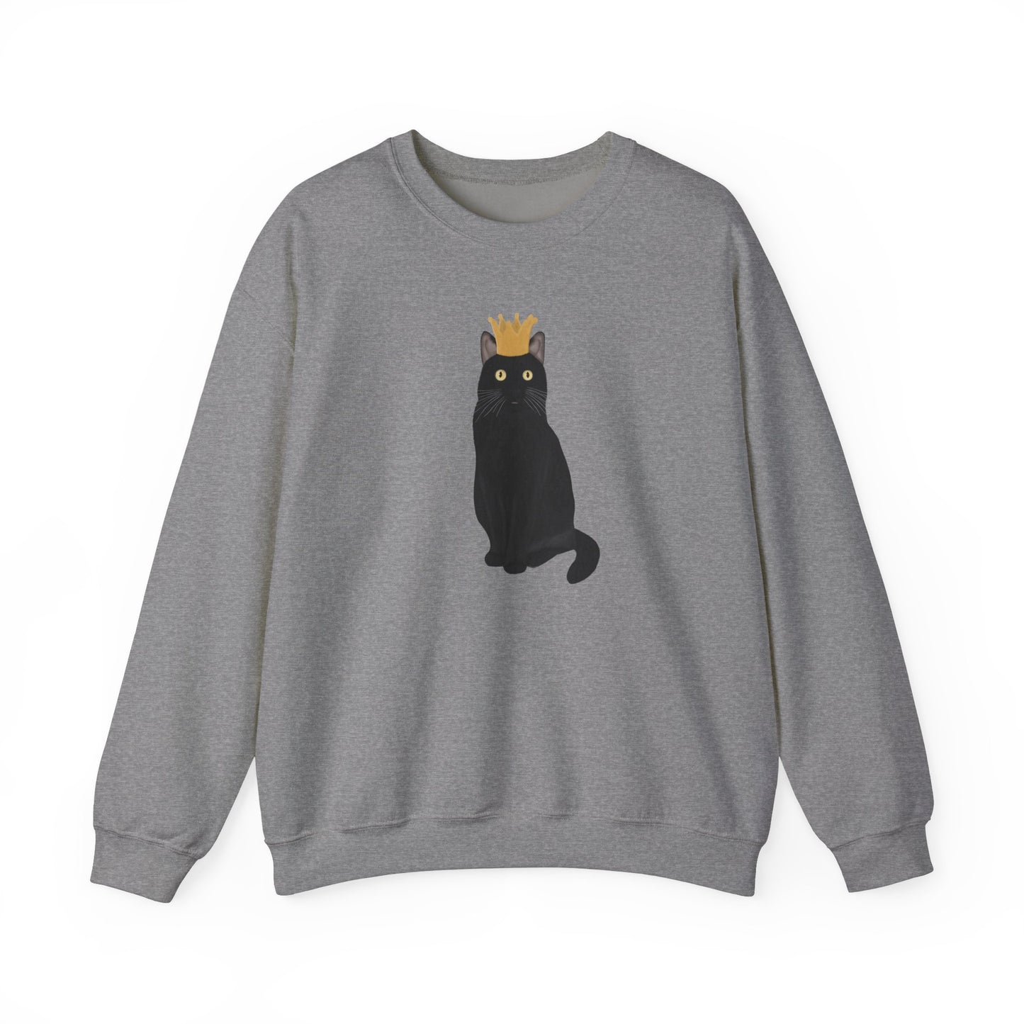 Black Cat with Crown Cat Lover Sweatshirt