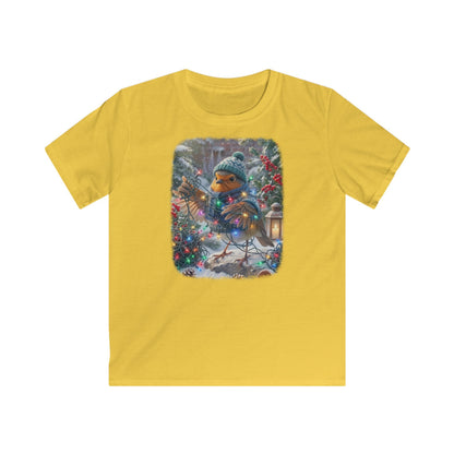 Premium Kinder T-Shirt Rosi Rotkehlchen und die Lichterkette im Garten