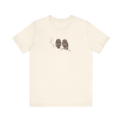 Steinkauz Ästling T-Shirt | Süßes Frühlingsblüten Vogelmotiv für Vogelbeobachter