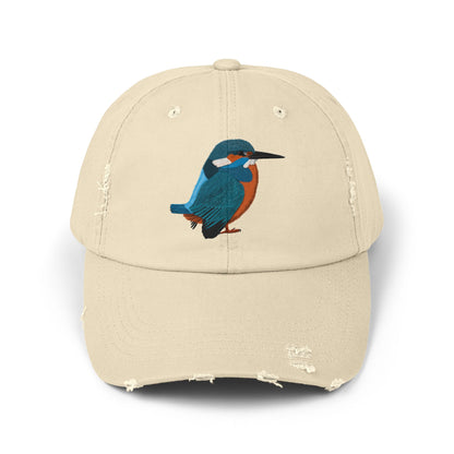 Kingfisher Bird Art Distressed Cap