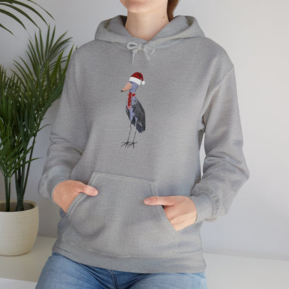 Shoebill Christmas Bird with Santa Hat Birdwatcher Birdlover Hoodie