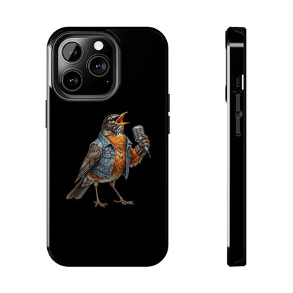 American Robin Singing iPhone Case – Premium Tough Phone Cover Black