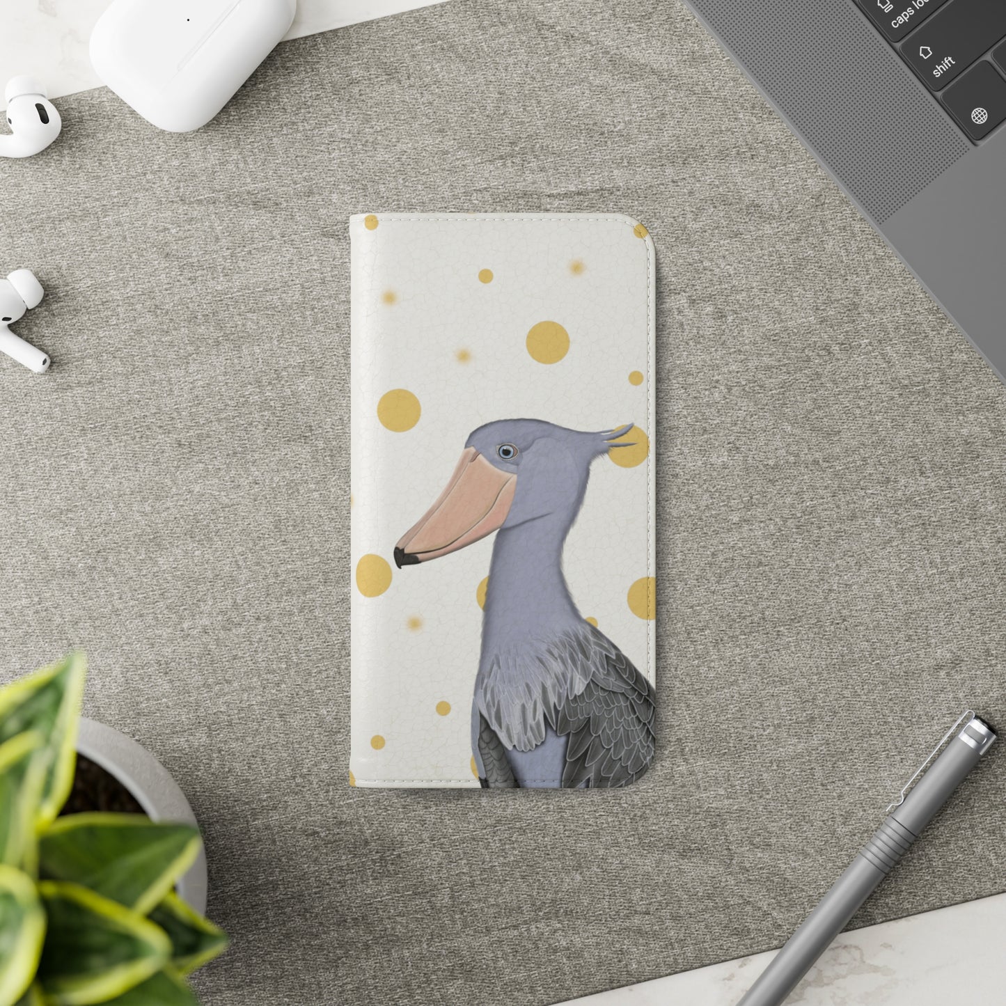 Shoebill Bird Art Phone Flip Case