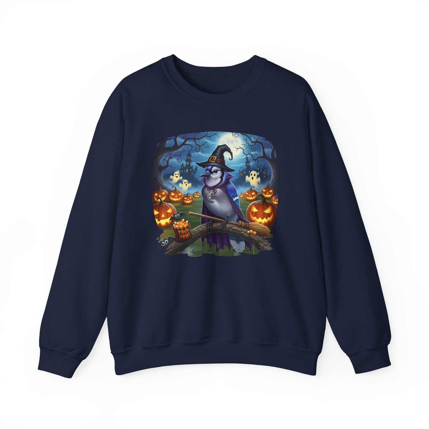 Blue Jay Halloween Bird Sweatshirt - Spooky Halloween Costume for Bird Lovers