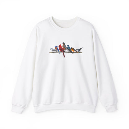 Birds on a Branch Robin Cardinal Tree Swallow Bluebird Oriole Bird Birding & Birdwatching Sweatshirt