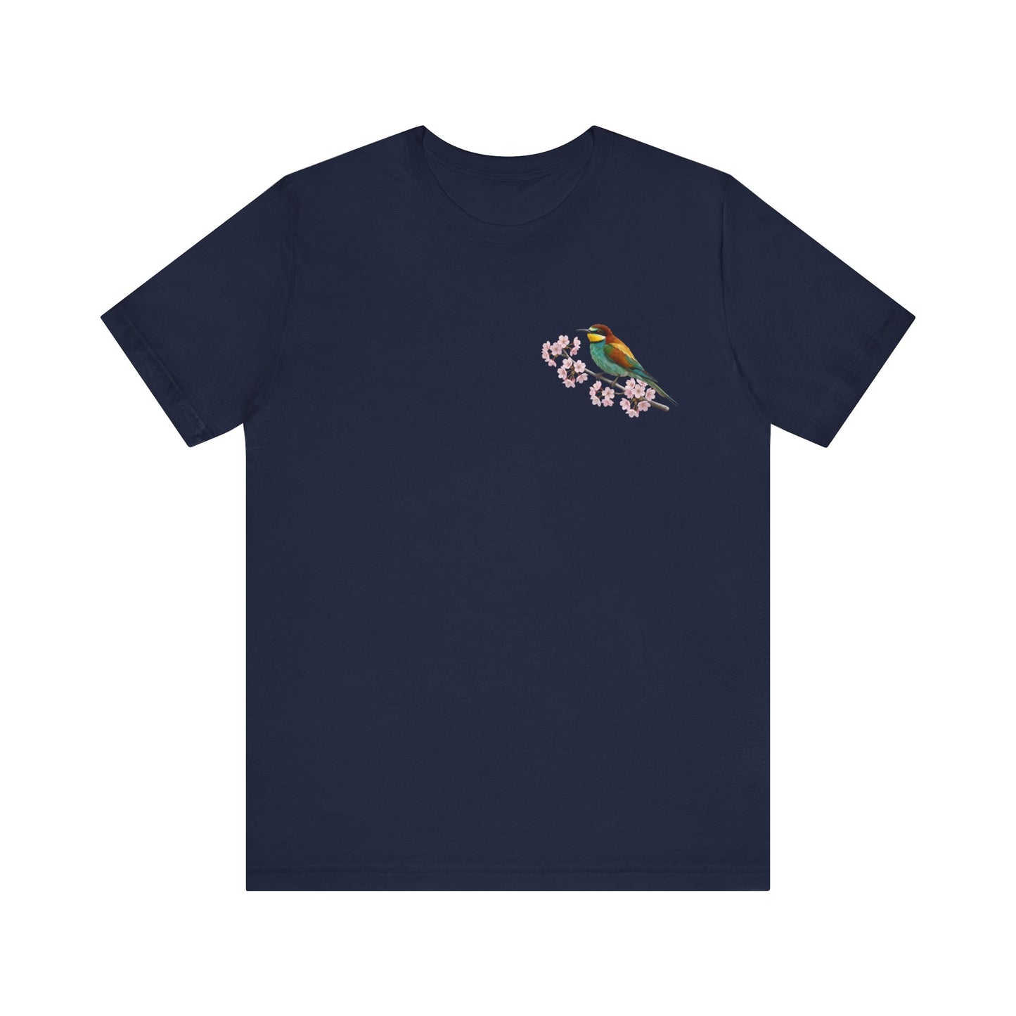 Bienenfresser T-Shirt mit Kirschblüten | Florales Vogelmotiv für Vogelfreunde