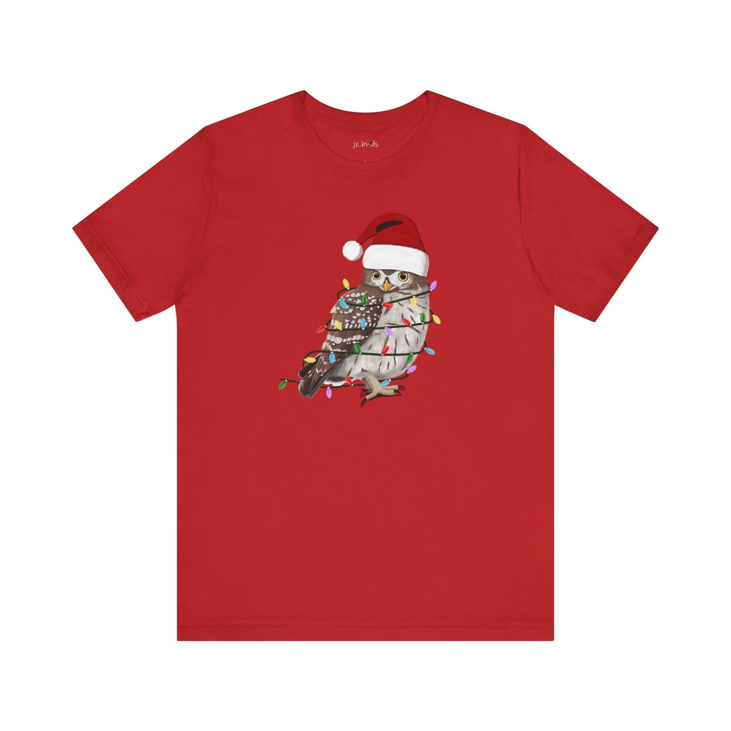 Owl with Fairy Lights Christmas Bird T-Shirt