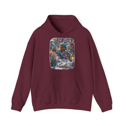 Premium Hoodie Rosi Rotkehlchen und die Lichterkette im Garten
