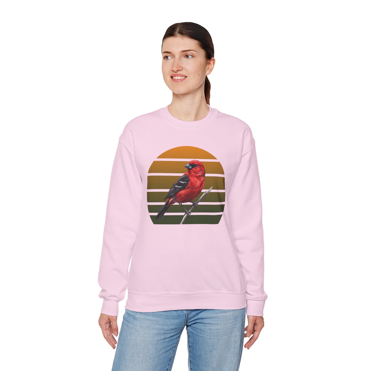 Scarlet Tanager Sweatshirt | Bird Watcher Crewneck | Unisex Songbird Gift for Bird Lovers