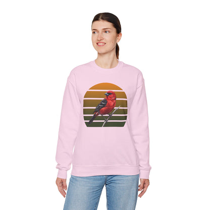 Scarlet Tanager Sweatshirt | Bird Watcher Crewneck | Unisex Songbird Gift for Bird Lovers