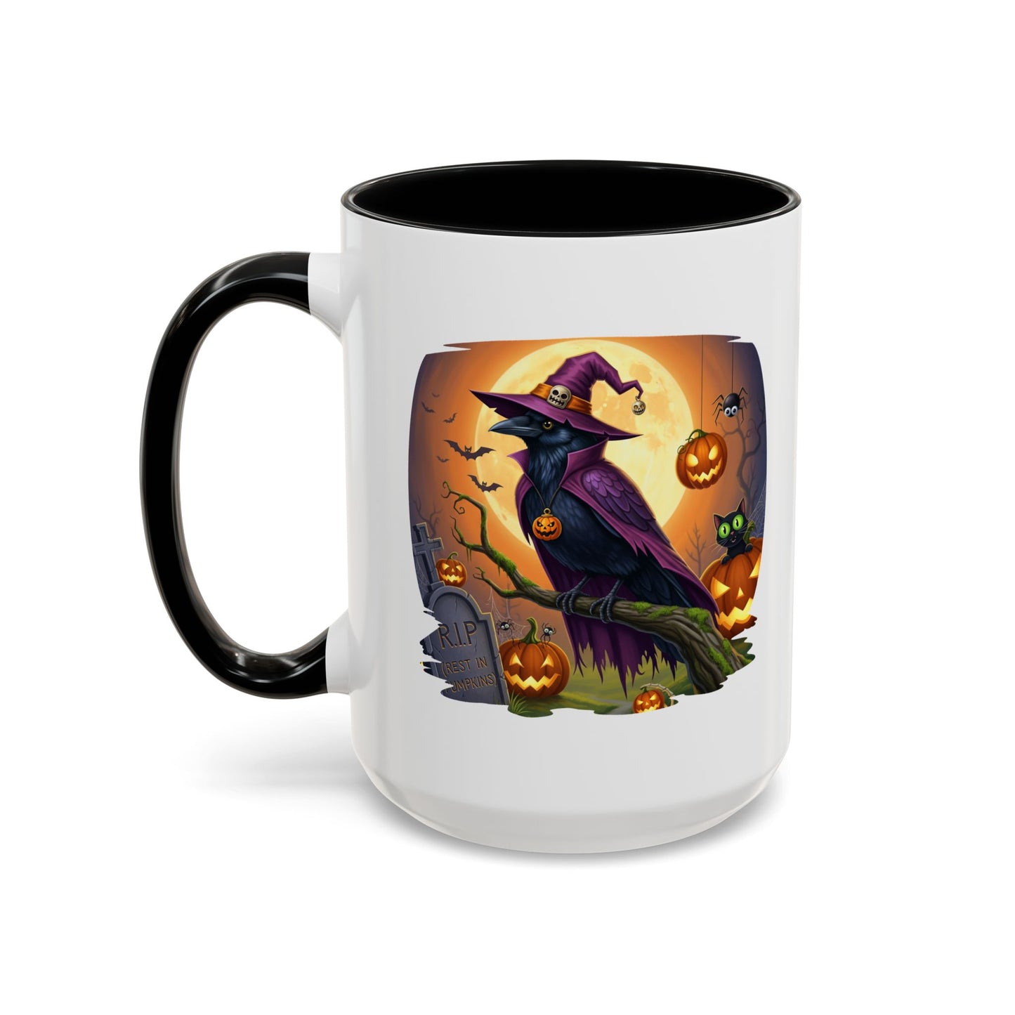 Black Raven Halloween Bird Mug - Perfect Bird Lover Gift for Spooky Season