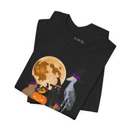 Baltimore Oriole Robin Shoebill with Cat and Bunny Halloween Bird T-Shirt