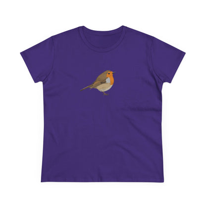 European Robin Bird Design for Birdwatchers and Bird Lovers Women's T-Shirt