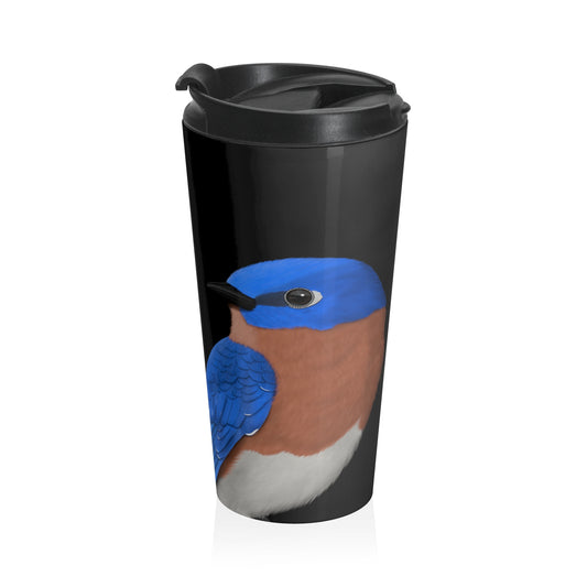 Bluebird Bird Stainless Steel Travel Mug Tumbler Black 15oz