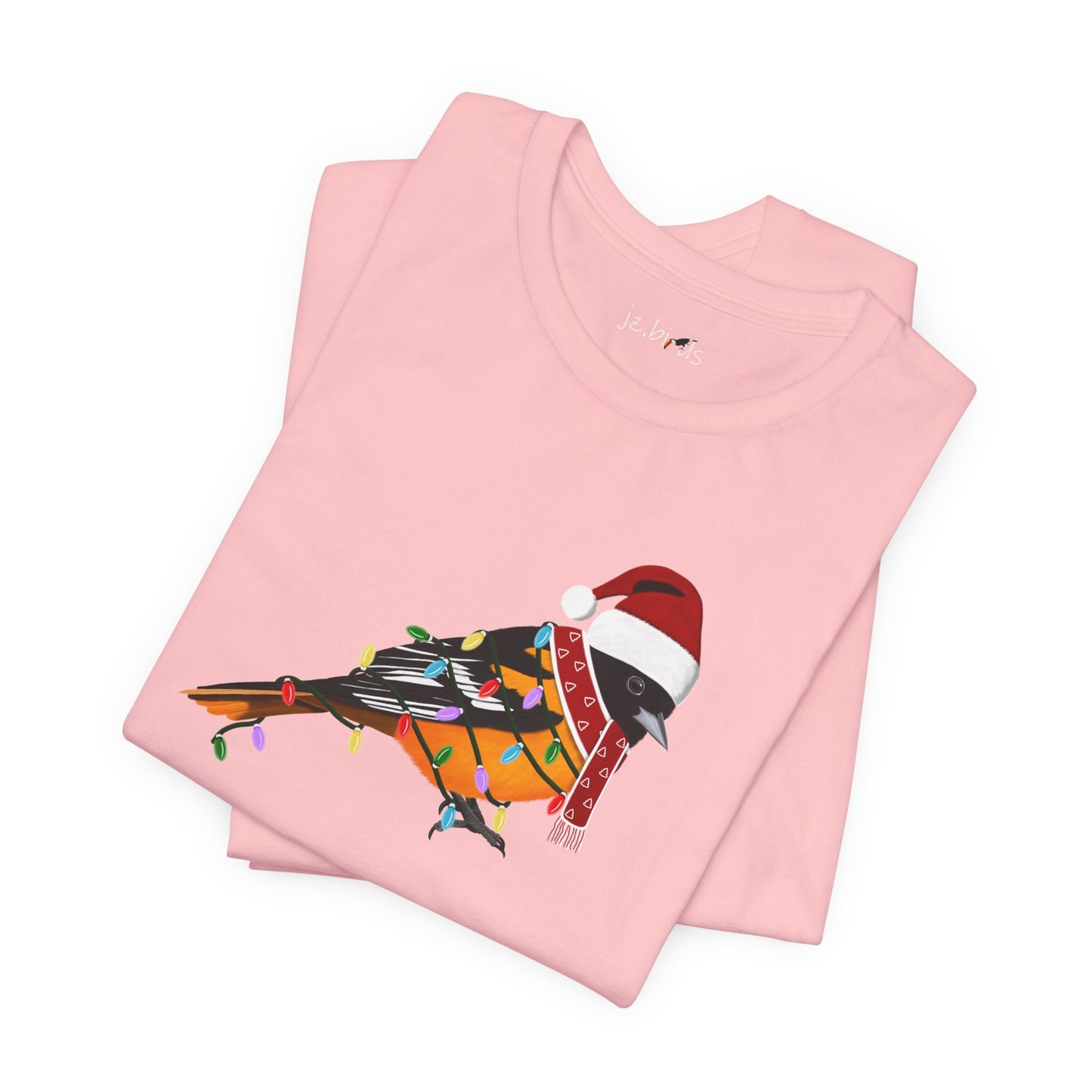 Baltimore Oriole with Fairy Lights Christmas Bird T-Shirt