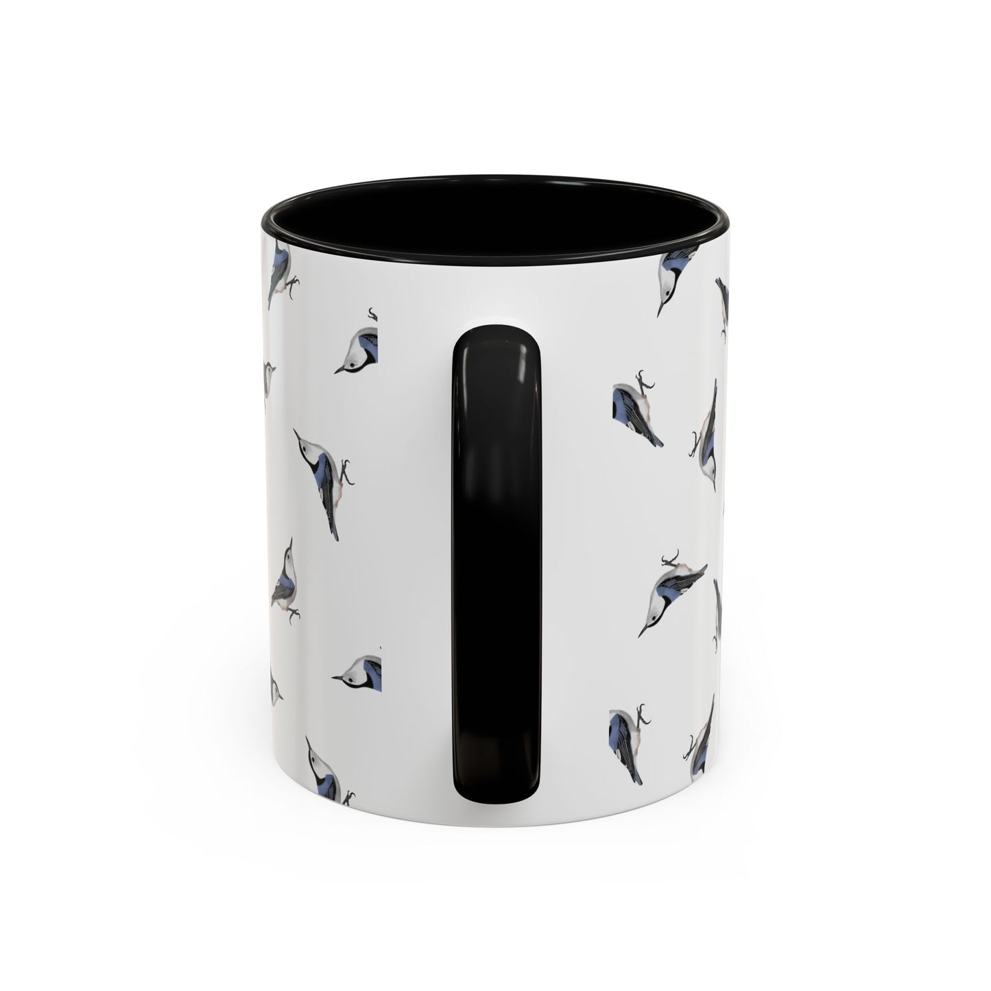 Nuthatch All-Over Pattern Accent Mug | Colorful Bird Lover Gift for Birdwatchers