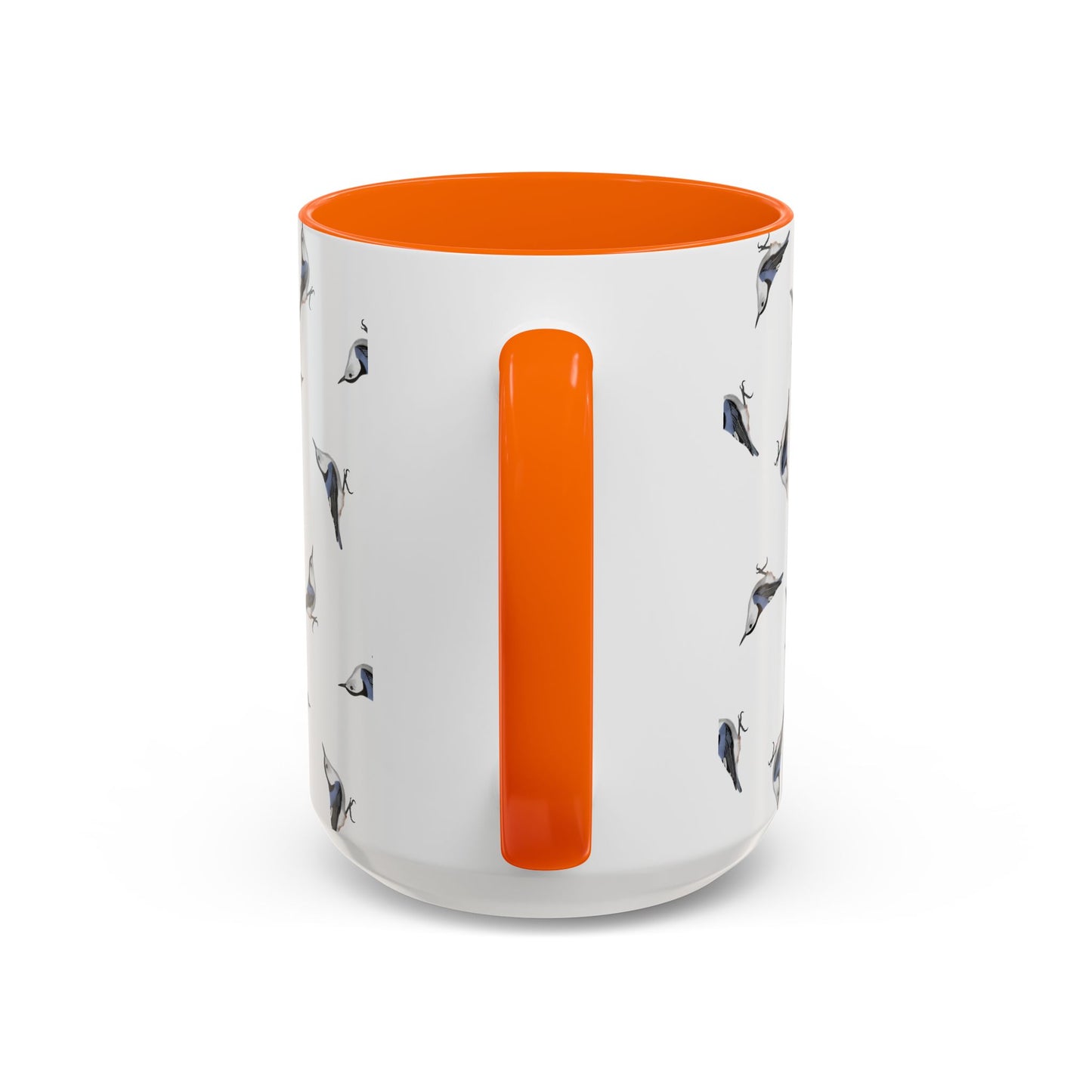 Nuthatch All-Over Pattern Accent Mug | Colorful Bird Lover Gift for Birdwatchers