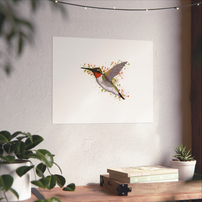 Hummingbird Bird Artwork Matte Poster