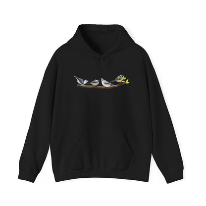 Birds on a Branch Hoodie Nuthatch Tufted Titmouse Chickadee Bird Lover & Bird Watcher
