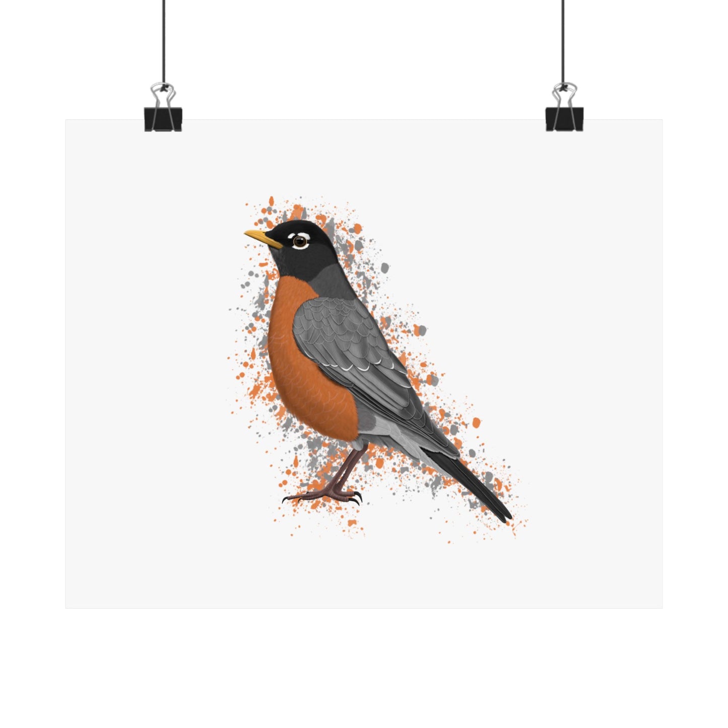 American Robin Bird Artwork Matte Poster