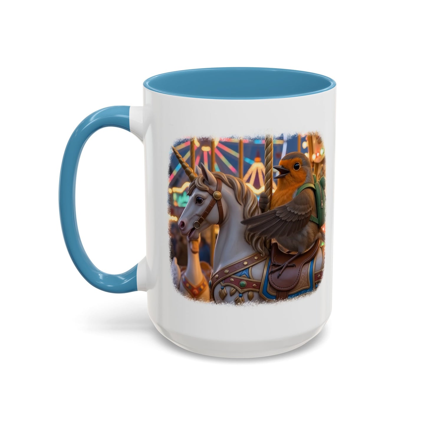 Robin Rosi Unicorn Carousel Premium Mug for Bird Lovers
