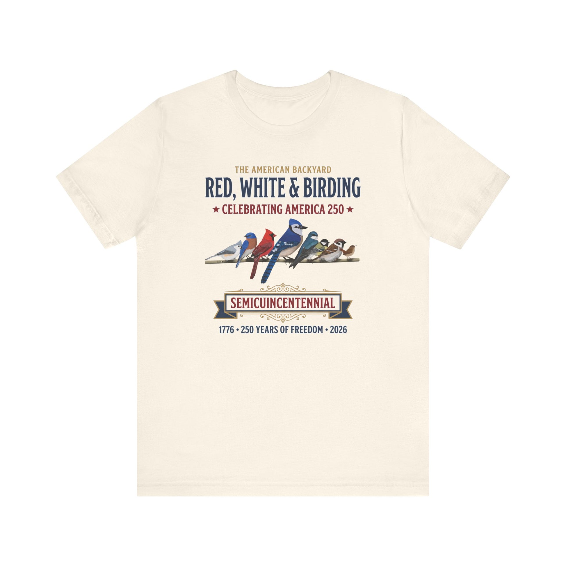 Red, White & Birding Vintage T-Shirt | America 250 Backyard Birds – bird lover and tshirt style