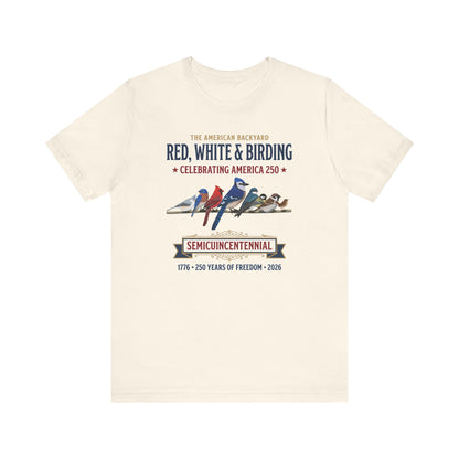 Red, White & Birding Vintage T-Shirt | America 250 Backyard Birds – bird lover and tshirt style