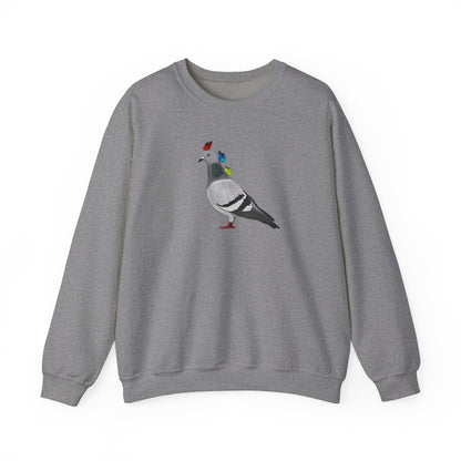 Pigeon with Butterflies Bird Birding & Birdwatching Sweatshirt