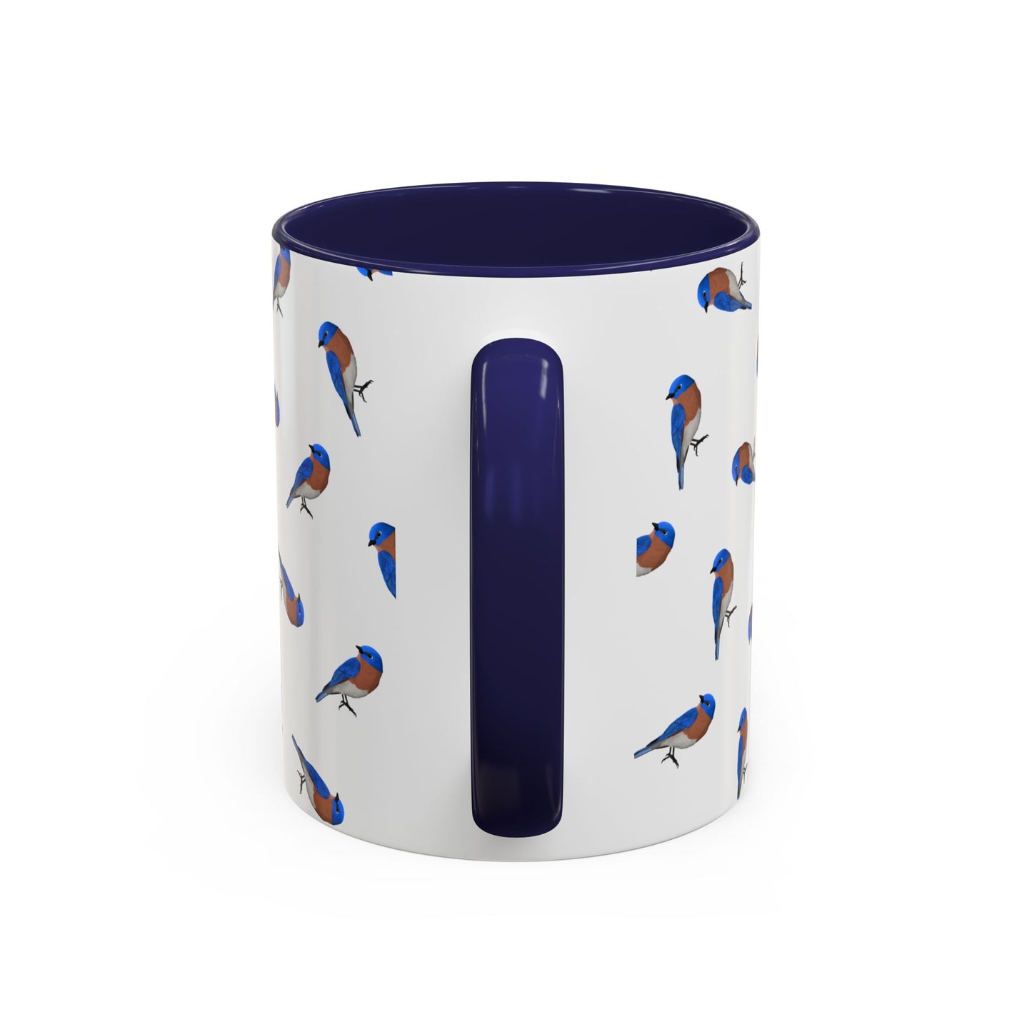 Bluebird All-Over Pattern Accent Mug | Colorful Bird Lover Gift for Birdwatchers