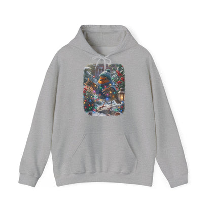 Premium Hoodie Rosi Rotkehlchen und die Lichterkette im Garten