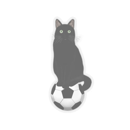 Black Cat with Soccer Cat Lover Sticker