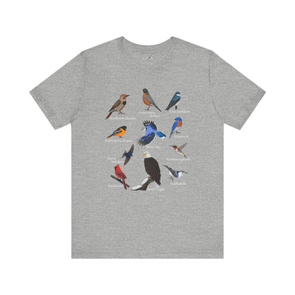 Blue Jay Cardinal Hummingbird Robin Bald Eagle Birding & Birdwatching Bird T-Shirt