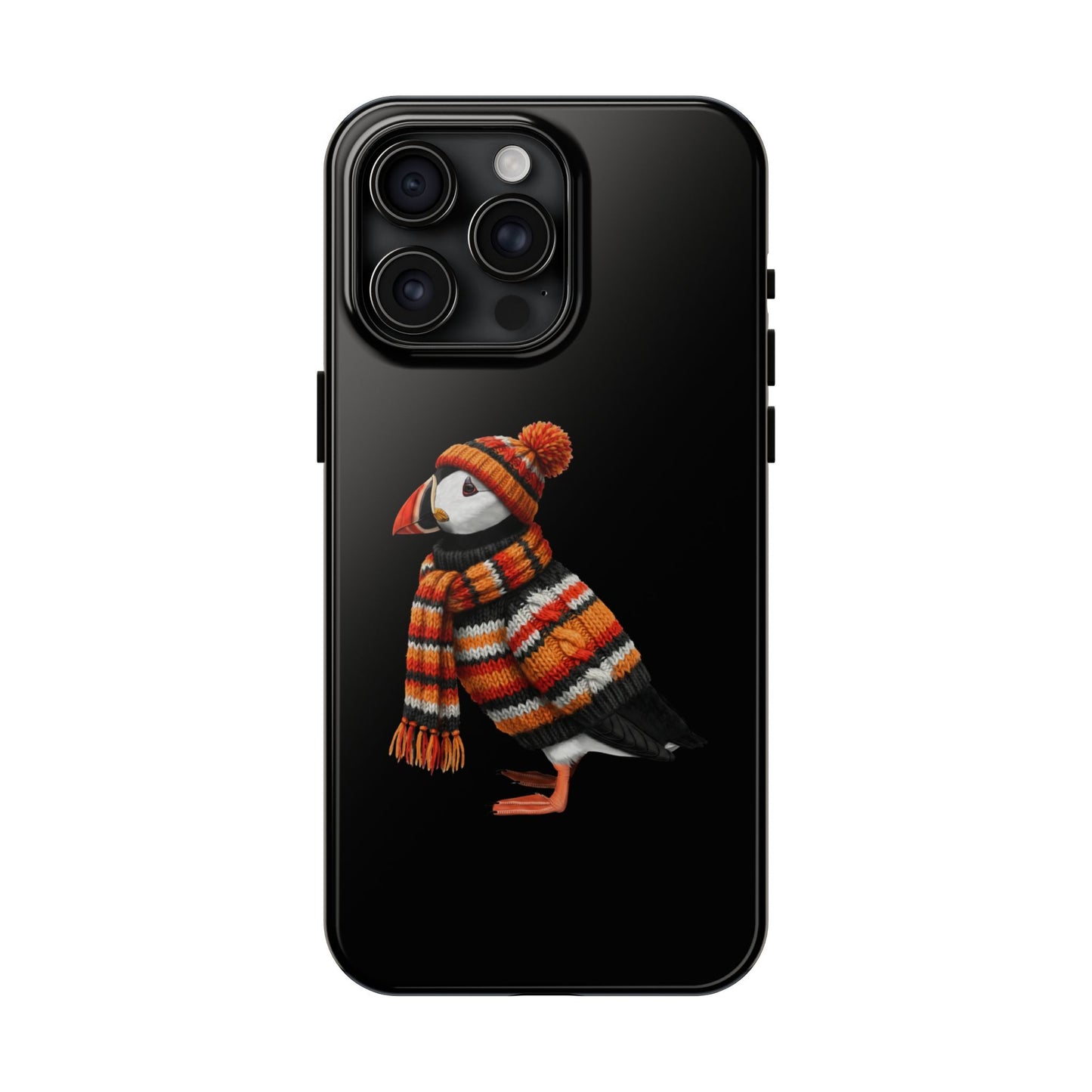 鳥のアートが描かれたパフィンの二層式iPhoneケース – 鳥類学者や鳥愛好家へのプレゼントに最適
