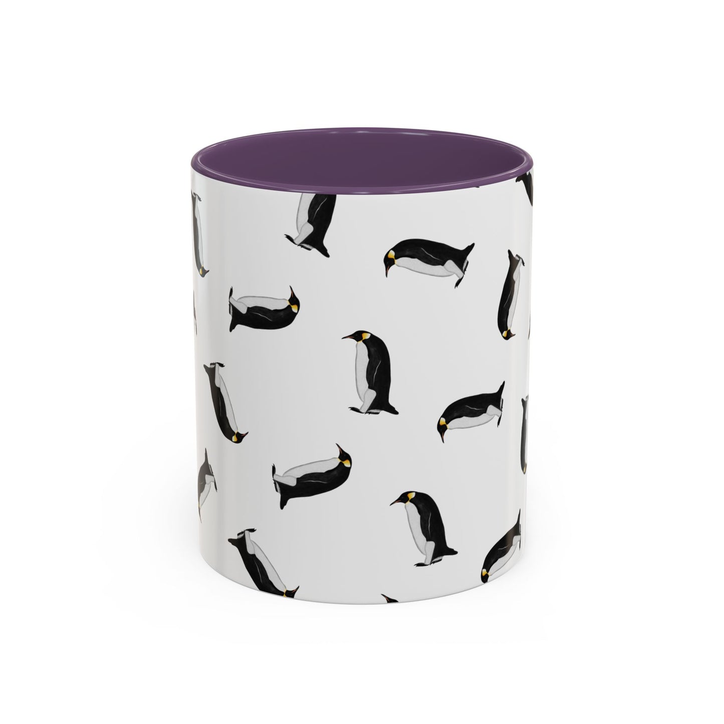 Pinguin Tasse mit Streumuster | Vogelmotiv Kaffeebecher für Vogelbeobachter & Naturfreunde in Yellow