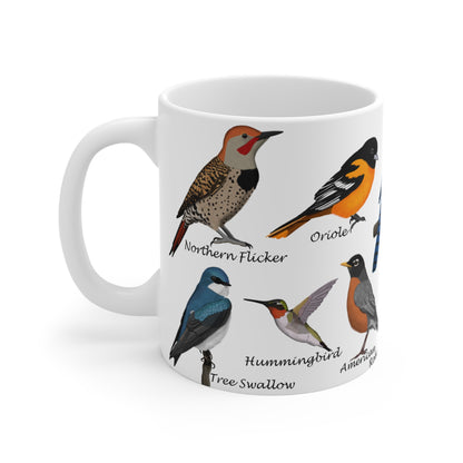 Garden Birds Blue Jay Cardinal Oriole Ceramic Mug 11oz - jz.birds