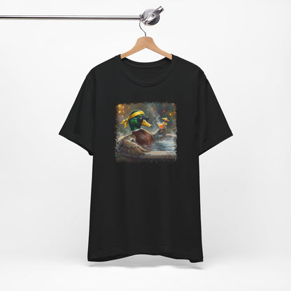 Funny Mallard T-Shirt | Bird with Sunglasses & Drink | Unisex Summer Tee
