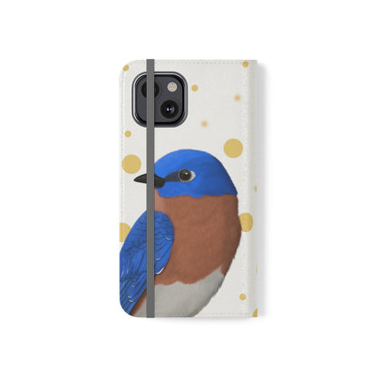 Bluebird Bird Art Phone Flip Case