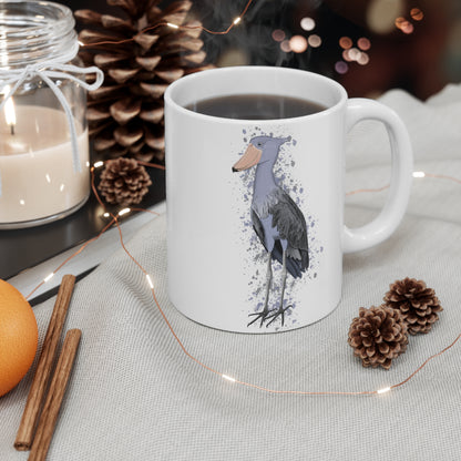 Shoebill Bird Ceramic Mug 11oz White - jz.birds