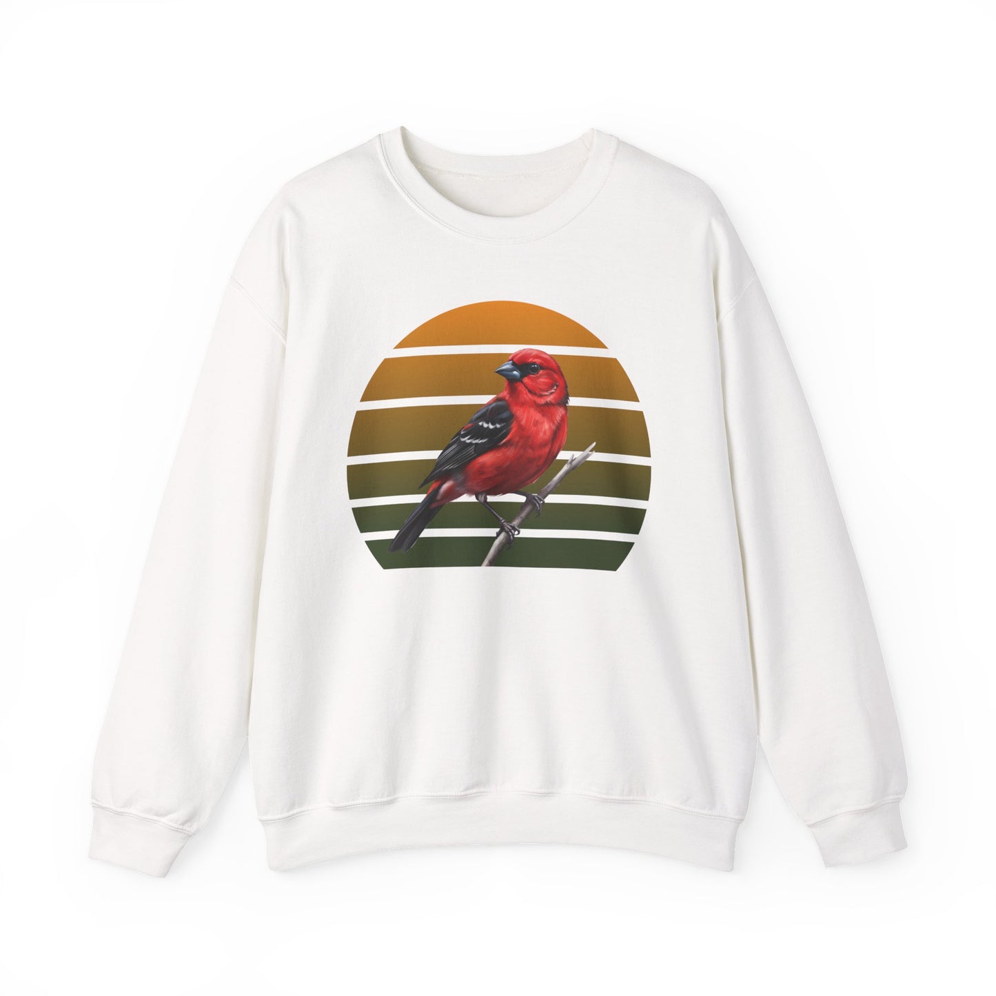 Scarlet Tanager Sweatshirt | Bird Watcher Crewneck | Unisex Songbird Gift for Bird Lovers