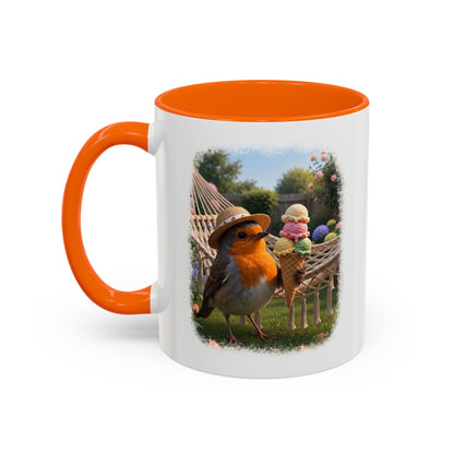 Robin Rosi Ice Cream Garden Premium Mug for Bird Lovers