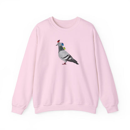 Pigeon with Butterflies Bird Birding & Birdwatching Sweatshirt