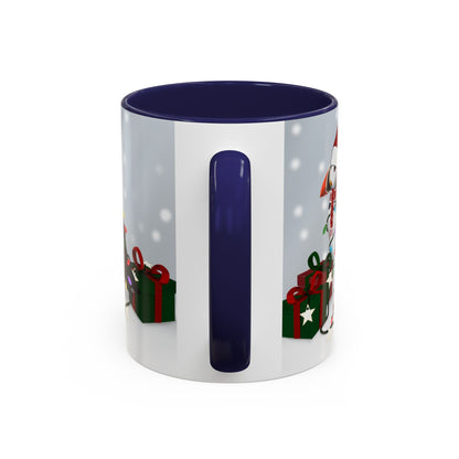 Puffin with Christmas Hat and Scarf Snow Bird Coffee Mug