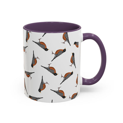 American Robin All-Over Pattern Accent Mug | Colorful Bird Lover Gift for Birdwatchers
