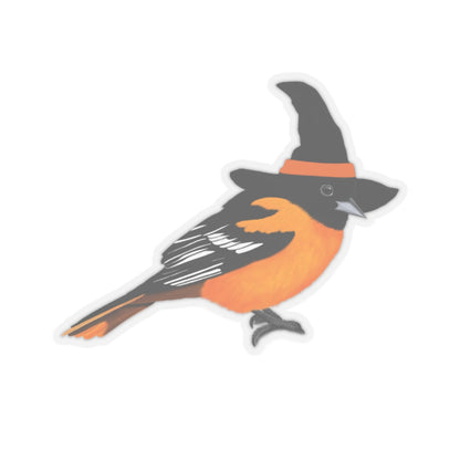 Baltiore Oriole Halloween Witch Hat Bird Sticker