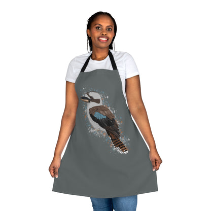 Kookaburra Bird Art Apron Dark Grey