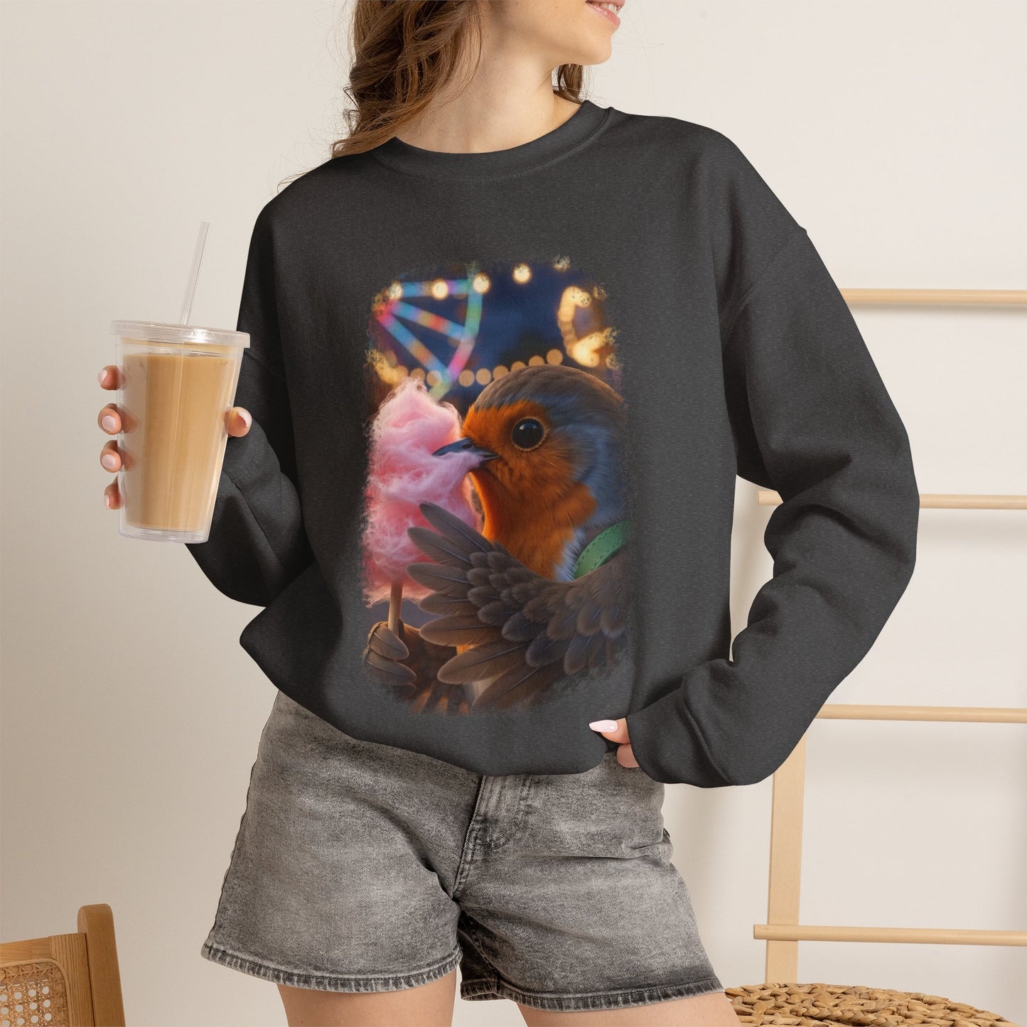 Robin Rosi Pink Cotton Candy Premium Sweatshirt for Bird Lovers