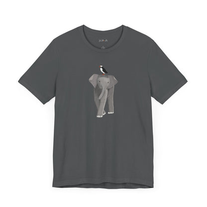 Elephant with Puffin Bird Birding & Birdwatching T-Shirt